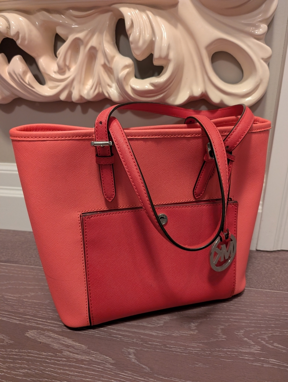 Michael Kors Coral Pink Saffiano Leather Tote